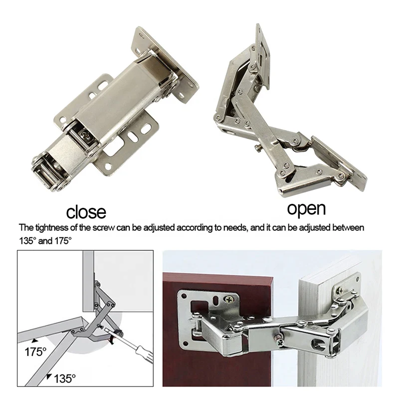 Soft Closing Hydraulic Hinges, 170 Degree Damping Buffer Cabinet Furniture Folding Hinge, Suitable for plate thickness 16-40mm