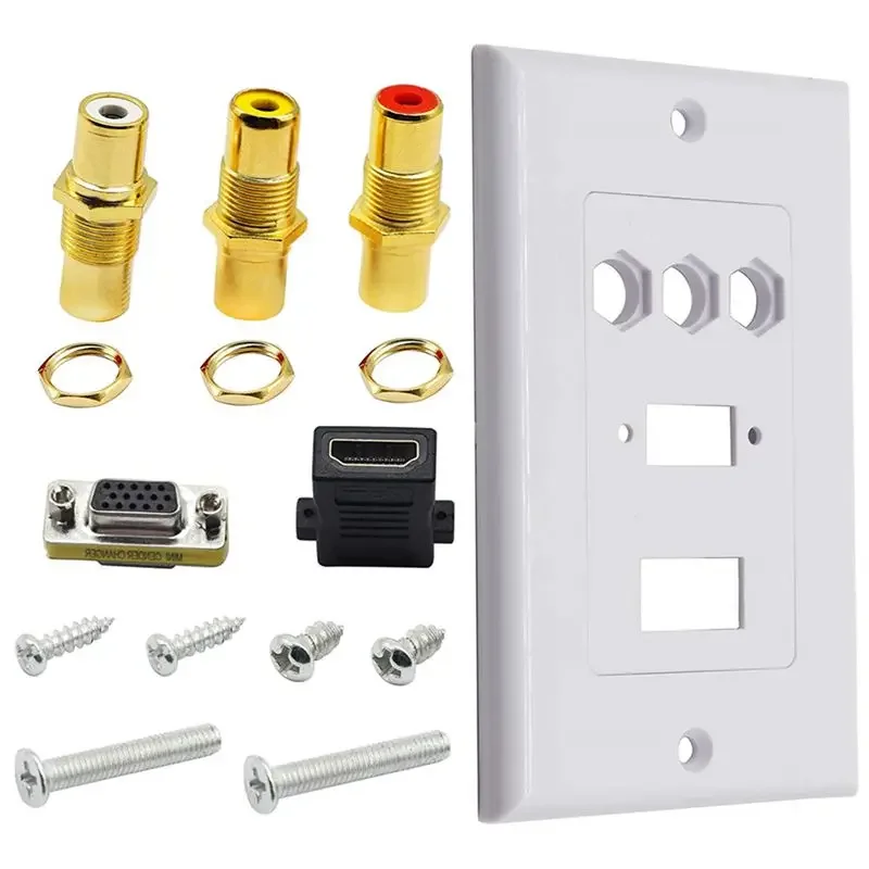 Set-top Box Lotus Audio and Video VGA RCA Sound HDMI Compatible High-Definition Solderless Wall Socket Multimedia Panel