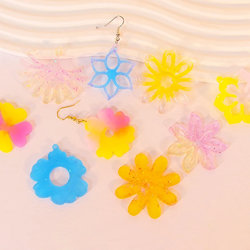 Cute Flower Earring Pendant Silicone Molds Set DIY Jewelry Making Crystal Epoxy Resin Casting Dangle Earring Mold Ear Drop Mould