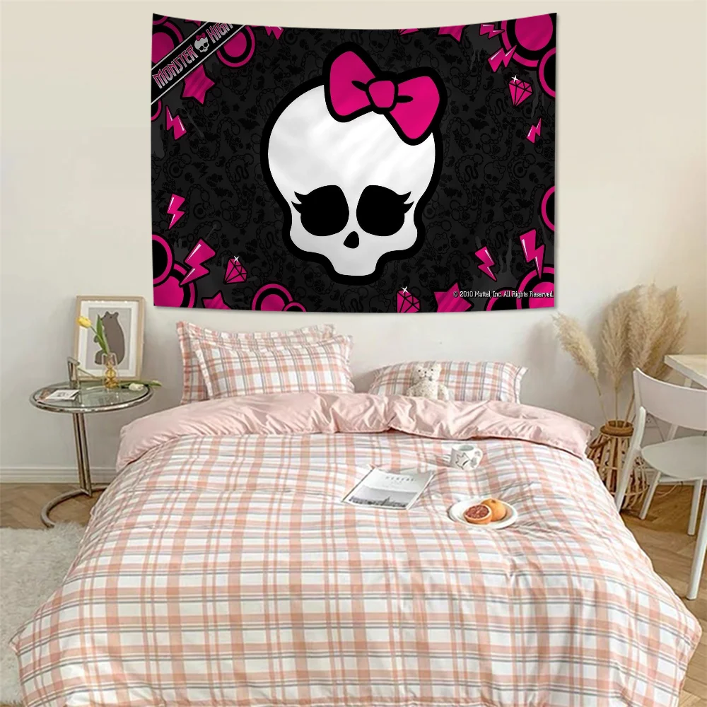 M-Monster High Anime Cartoon  Wall Tapestry Home Decoration hippie bohemian decoration divination INS Home Decor