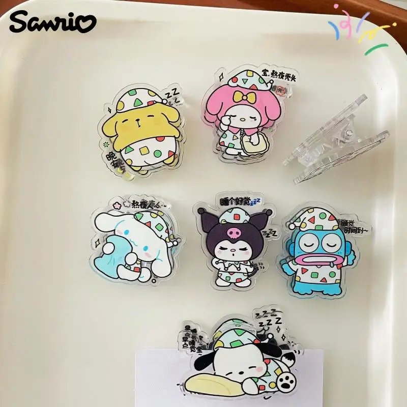 Kawali Sanrio Hello Kitty Kuromi My Melody Cinnamoroll Pochacco Pompompurin Hangyodon Sealing Clip Gift Memo Clip Pp Girl Toys