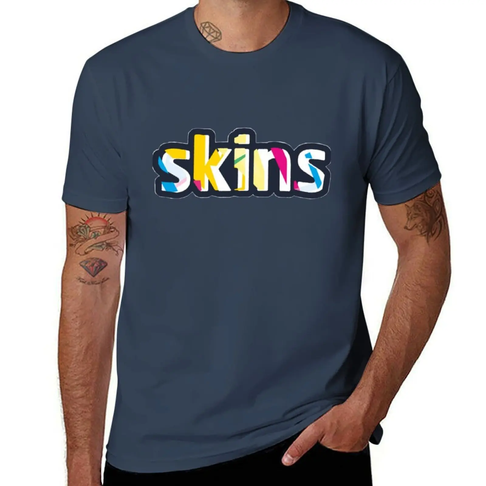 

skins sticker uk T-Shirt Casual Loose Fit Summer Tee Shirt