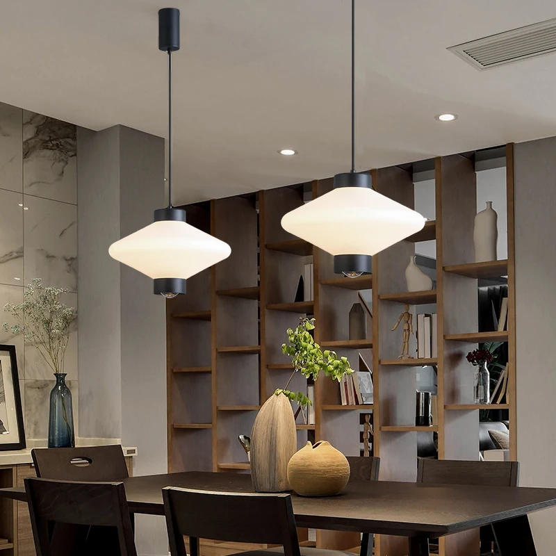 Modern minimalist hotpot restaurant dining pendant light coffee shop dining table bar counter island glass single headlight