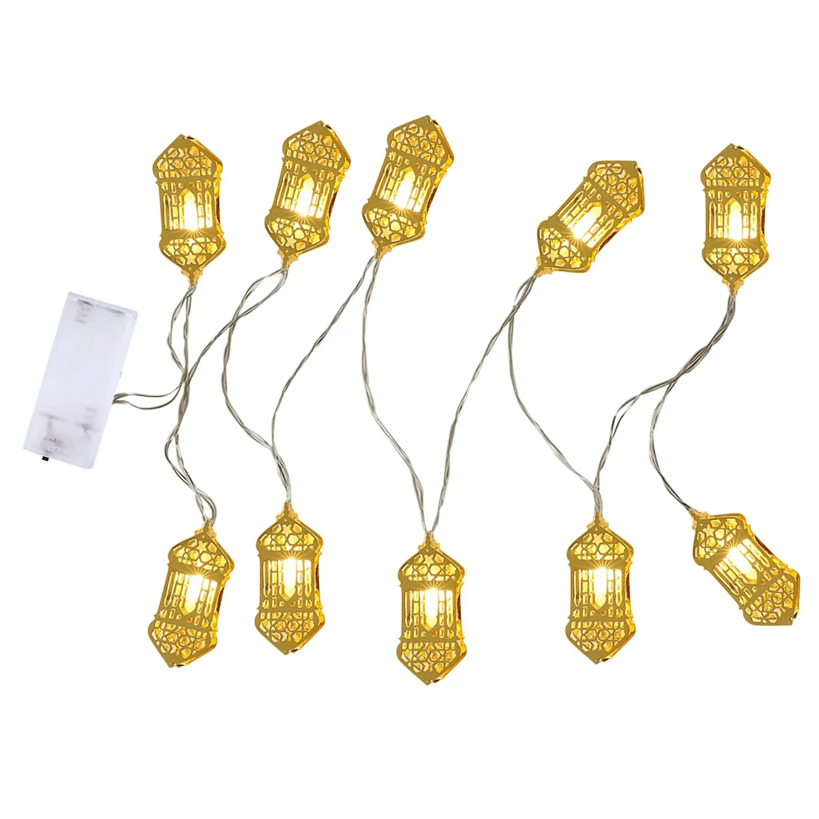 LED Moon Star Light String Eid Mubarak Ramadan ตกแต่งบ้าน Kareem Al Adha โคมไฟ Strings โคมไฟ