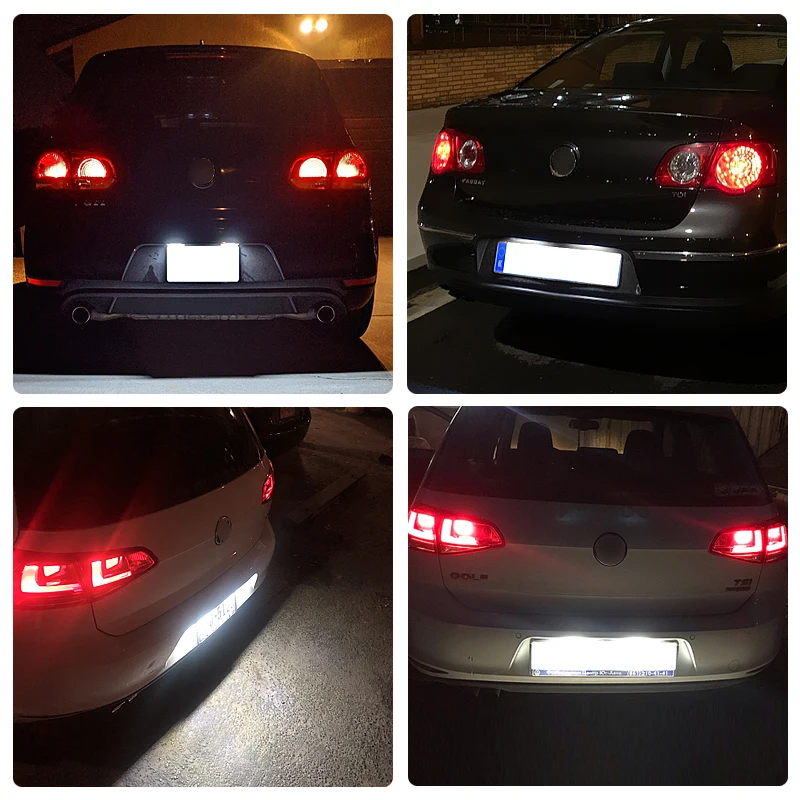 2Pcs LED License Plate Light For VW Golf 4/5/6/7 Scirocco Eos Beetle Passat Polo Amarok T-Roc Arteon Phaeton Lupo OEM 1K8943021 view 5