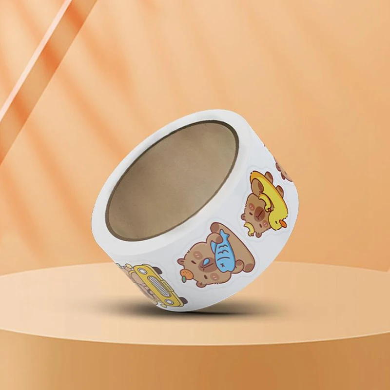 500 ورقة/لفة على شكل رسوم متحركة تشجع على ملصقات الدب اللطيفة للأطفال على شكل دب صغير يمكنك صنعها بنفسك للديكور الإبداعي #4