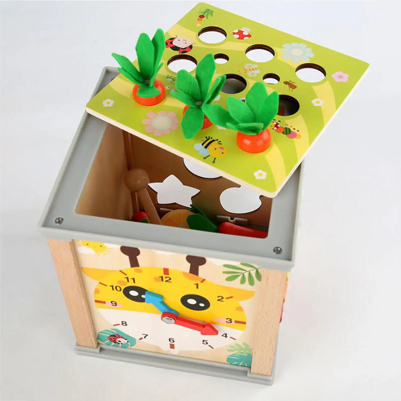 

6 in 1 Wood Interactive Toy Set Kids Learning Toys Water based Paint for Ages 1