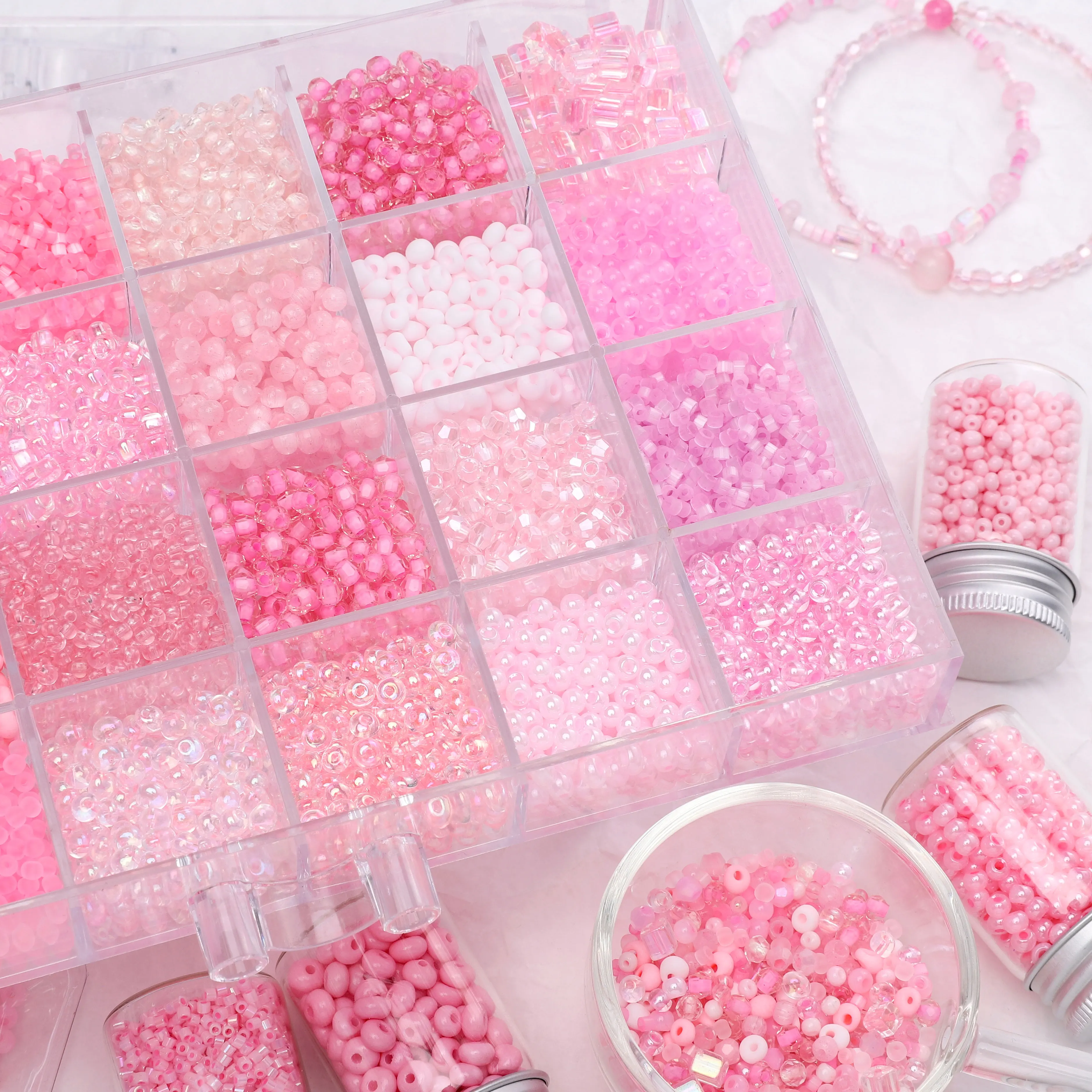 Super Premium Glass Rice Beads In Various Styles Pink Loose Beads Handmade DIY Bracelets Necklaces Accessories Jewelry Making