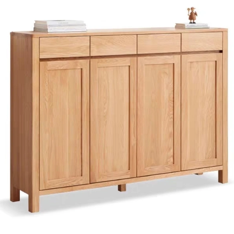 

Solid wood shoe cabinet, large capacity oak for household doorstep