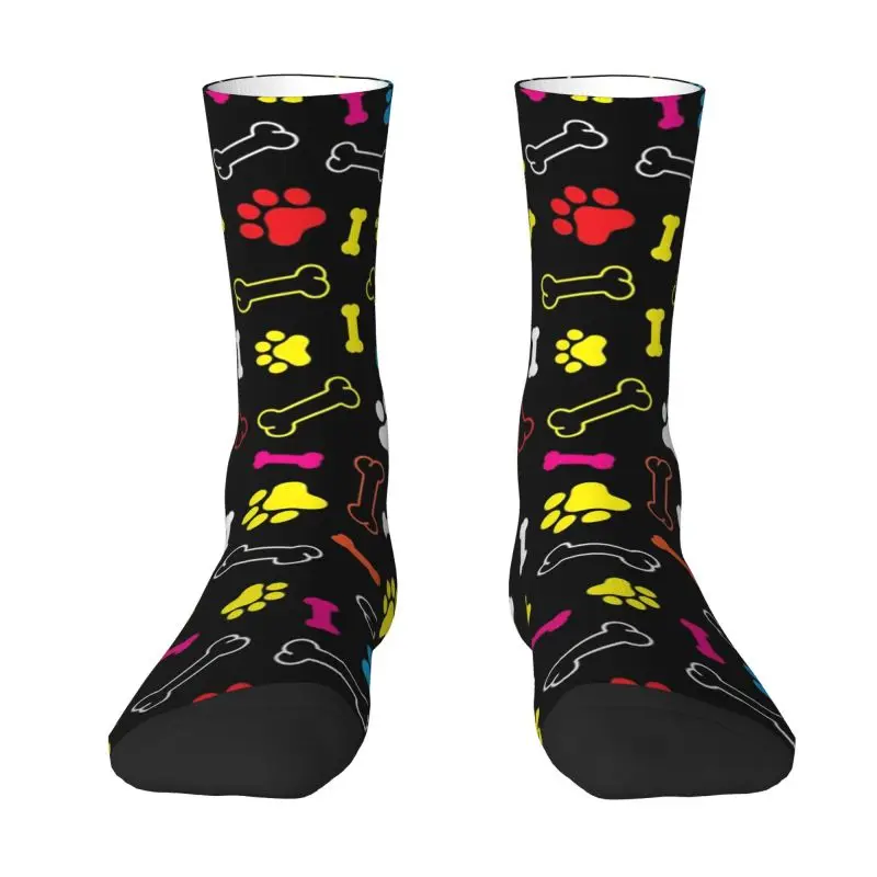 Fashion Dog Paw Bone Pattern Socks Women Men Warm 3D Printed Basketball Sports Socks