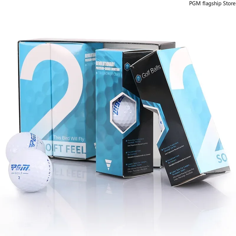 PGM Golf Ball com caixa de presente, bola de 2 camadas, bolas de jogo seguinte, Q022, 12 pcs por caixa