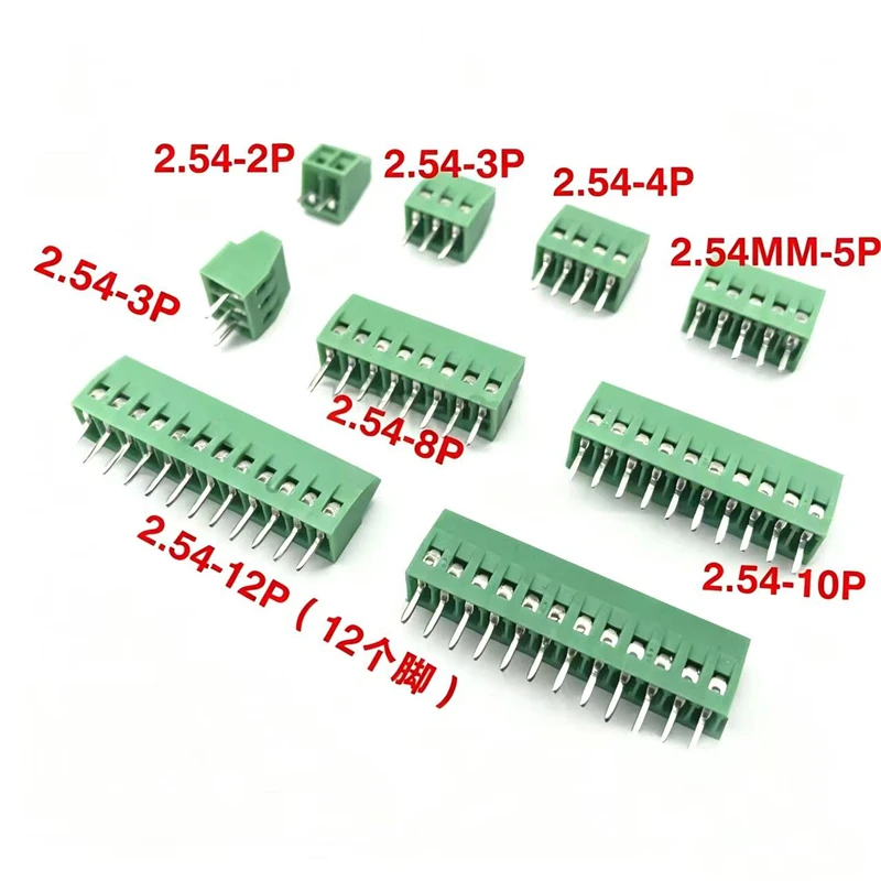 5/10pcs KF128 2.54mm Pitch Mini PCB Screw Terminal Block Connector for Wires 2P 3P 4P 5P 6P 7P 8P 9P 10P 12P 16P Terminal 2.54mm