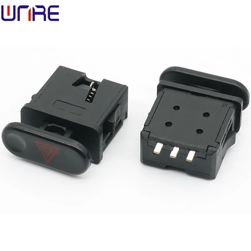 DDCAN-17 Hazard Alarm Double Flashing 3Pin Self-locking Button Power Switch Electric Vehicle Switch Accessories Button 10Pcs