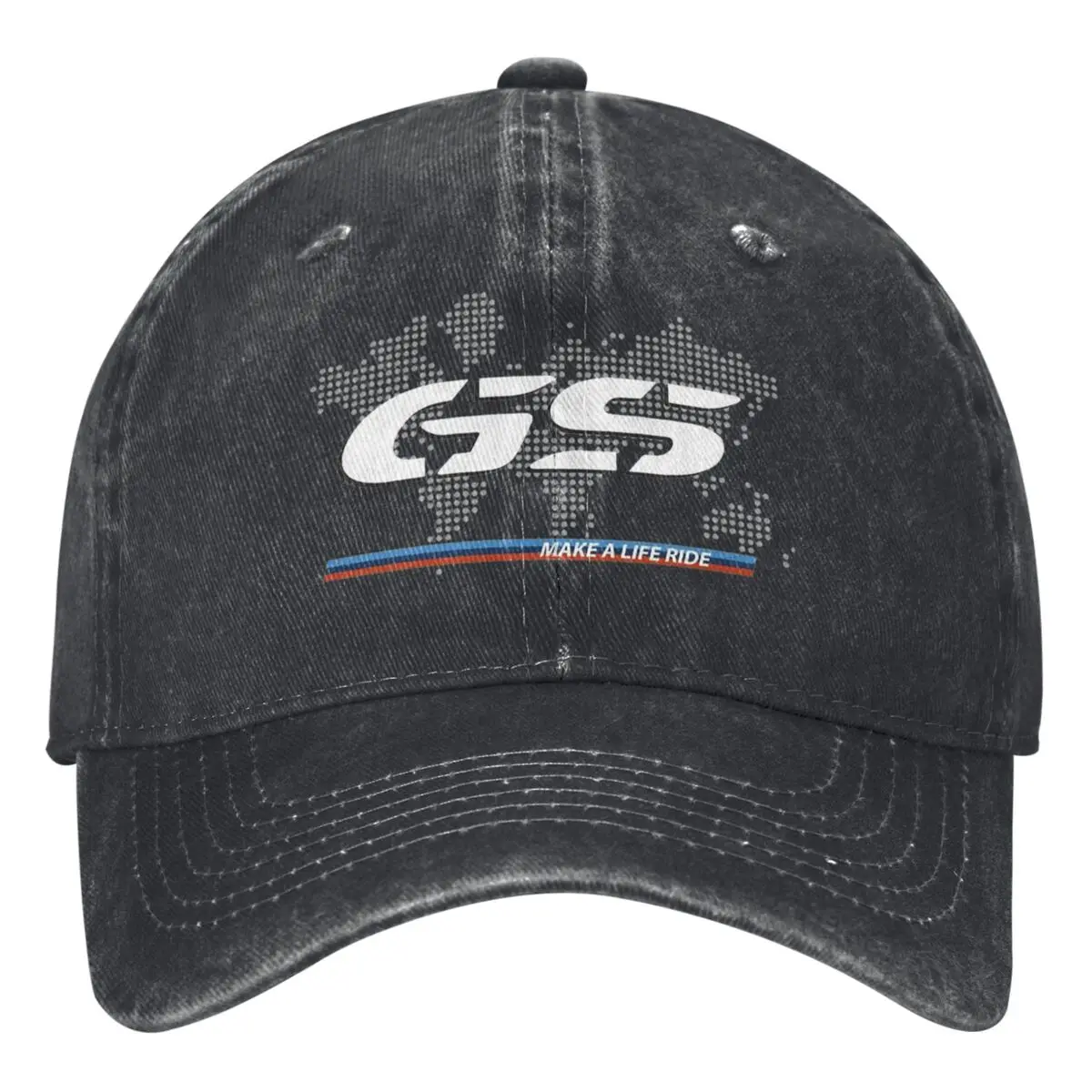 GS World Map Denim Baseball Cap Motorcycle Moto Tennis Skate Trucker Hat Summer Unisex Teens Casual Sun Visors Baseball Caps