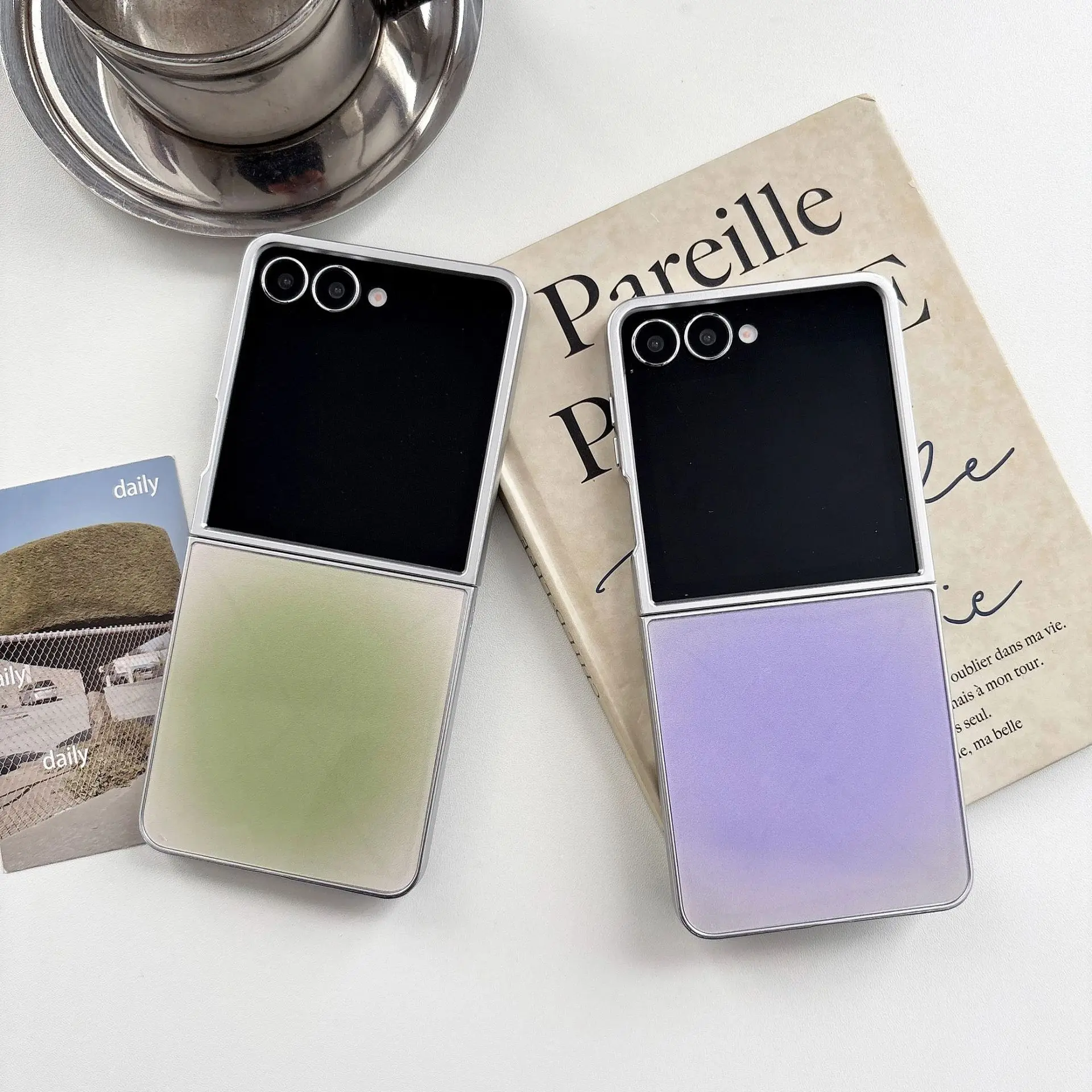 Simple Color Blending for Samsung Galaxy Z Flip 8 7 6 5 Protective Back Cover for ZFlip8 ZFlip6 ZFlip7 Case Shell