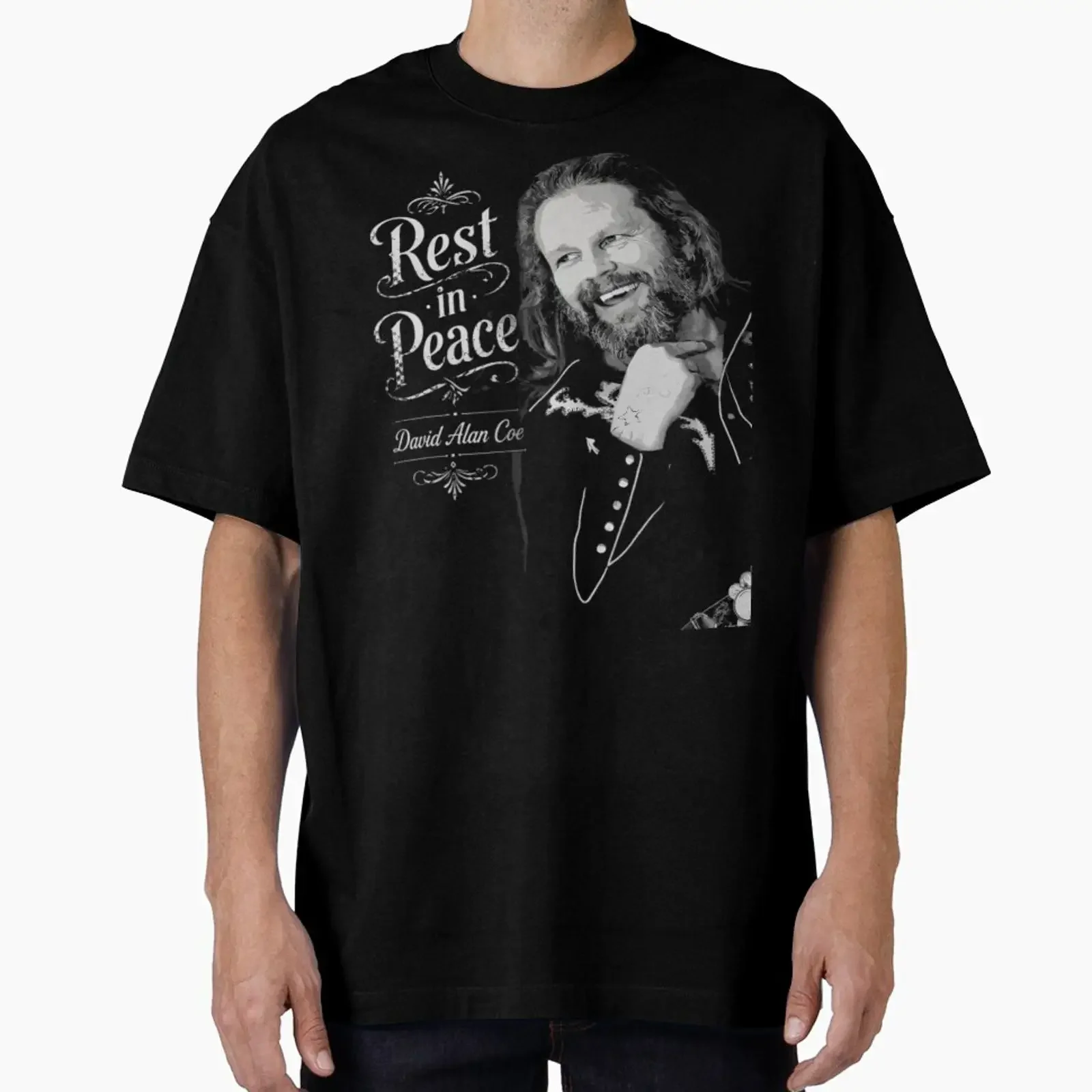 Preview of the artwork by David Allan Coe created and sold RickyTromps vintage Washed Breathable Stretched Soft