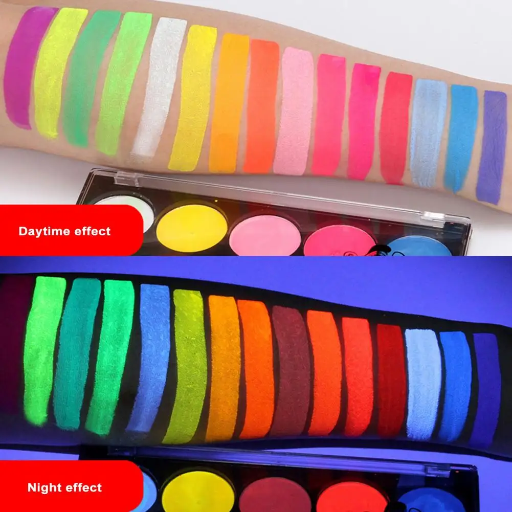 

Body Painting Set Water-based Face Paint High Pigmented Water Based Face Body Painting Kit 15 Color Eyeshadow Palette for Glow