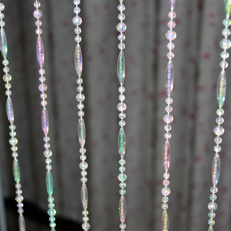 Home Decor Door Curtain Colorful White Acrylic Plastic Beads String Curtain Window Balcony Garden DIY Decoration Ornament