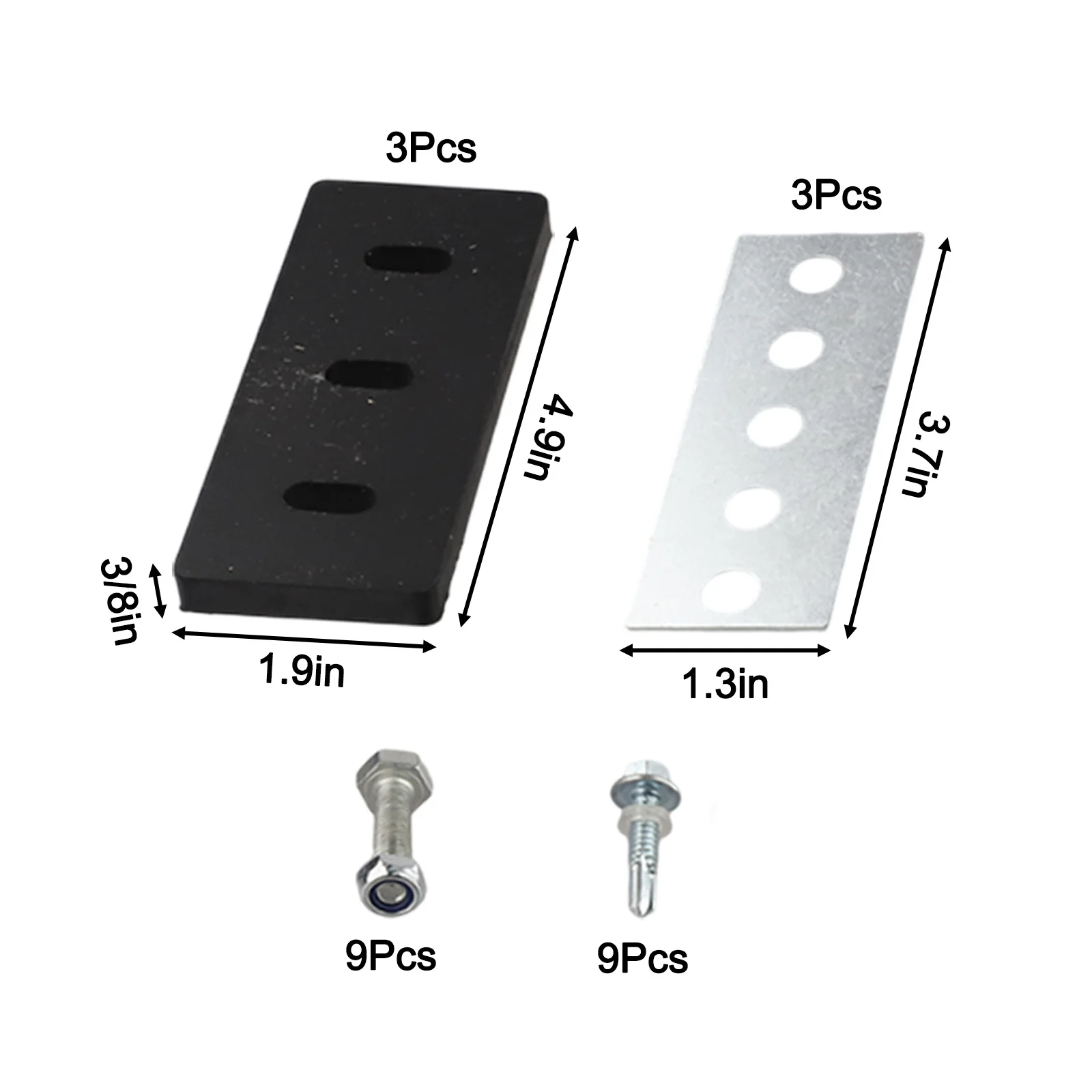 Cleaning Tool 1 4in Rubber Paddle Blade Accessory Self-Tapping Screws 3-Paddle Configuration Hex Lock Nuts Nylon Insert