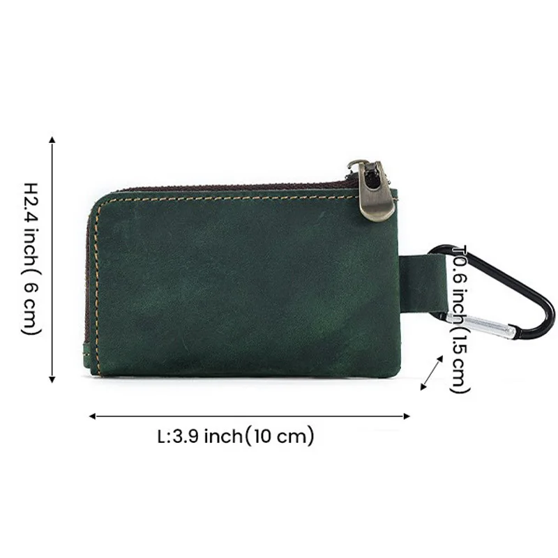 남성용 가죽 벨트 교수형 동전 지갑 지갑 및 동전 주머니 암소 가죽 동전 홀더 키 체인