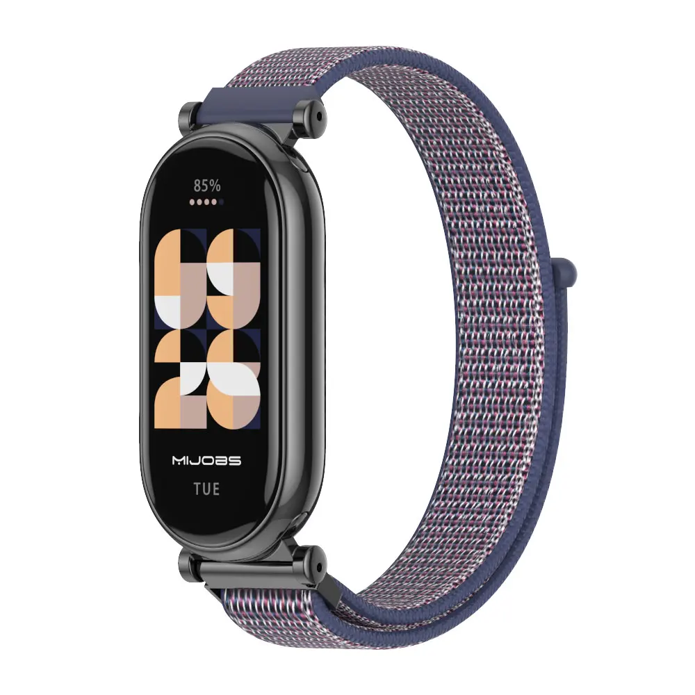 Tali jam tangan pintar untuk Mi Band 9, tali nilon untuk Xiaomi Smart Band 8 tali Miband 8 Aksesori pengganti gelang