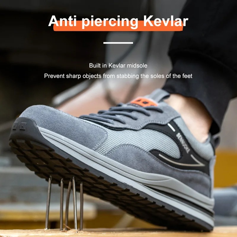 Safety Shoes Men for Work Lightweight Sport Sneakers Steel Toes Safety Tennis Protection for the Feet Original