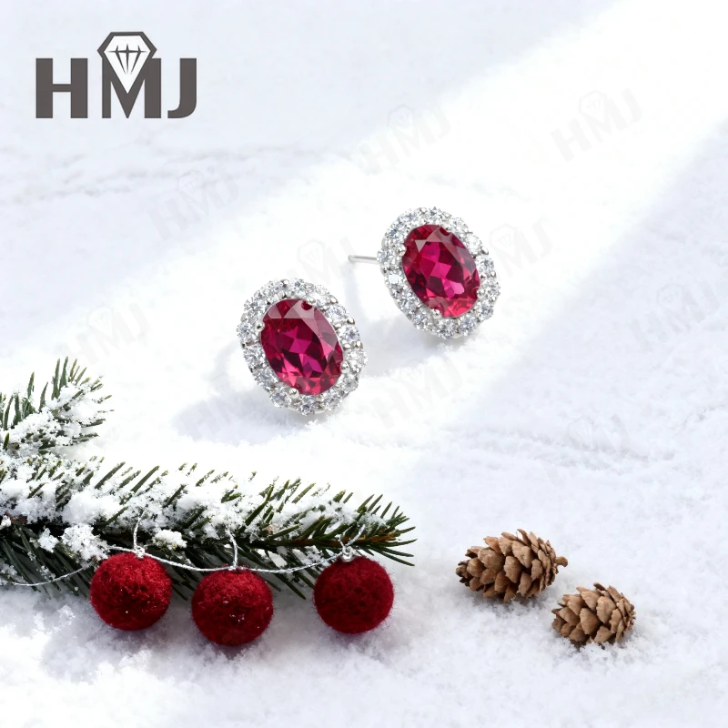 ルビー/サファイア/ラボグロウン コロンビアエメラルド オーバルカット イヤリング エレガント VVS1 ジェムストーン ジュエリー 女性へのクリスマスやイースターのギフトに最適