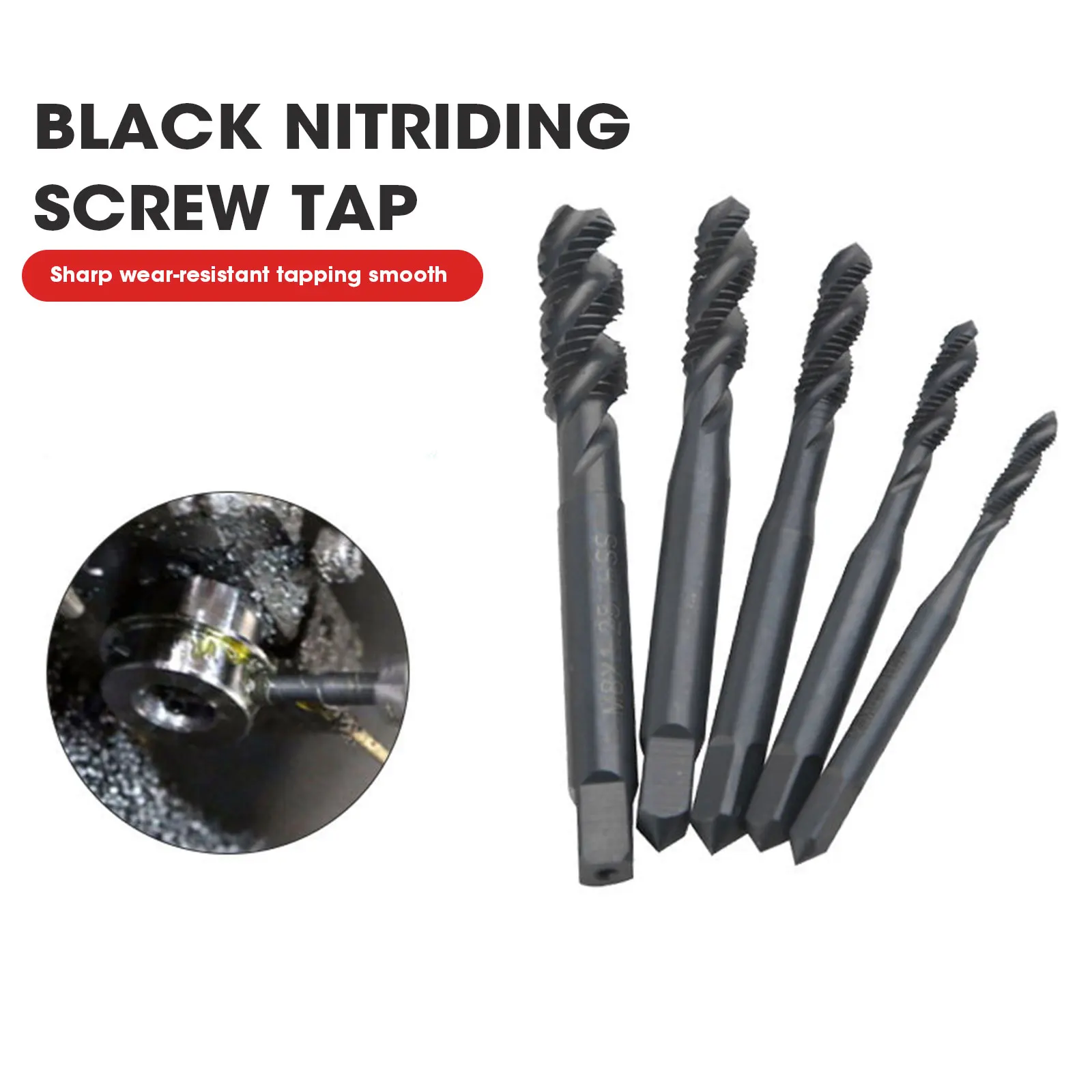Imagem -04 - Nitrided Espiral Groove Machine Tap Grupo Rosca Tapping Fácil Chip Remoção Ferramenta Aço de Alta Velocidade M3-m8 6542 Pcs