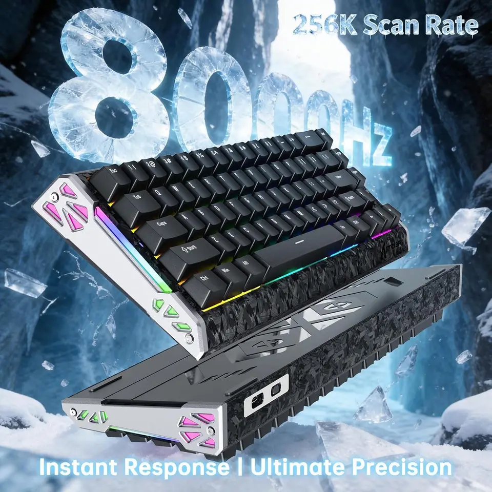 ATTACK SHARK R68HE 60% Wired Magnetic Switch Gaming Keyboard 0.005