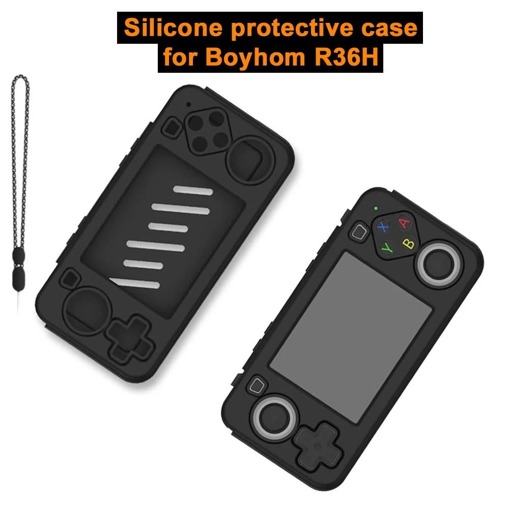 Silicone Protective Case for Boyhom R36H Handheld Game Consoles Drop-proof Soft Cover with Lanyard for R36H Gaming Accessories