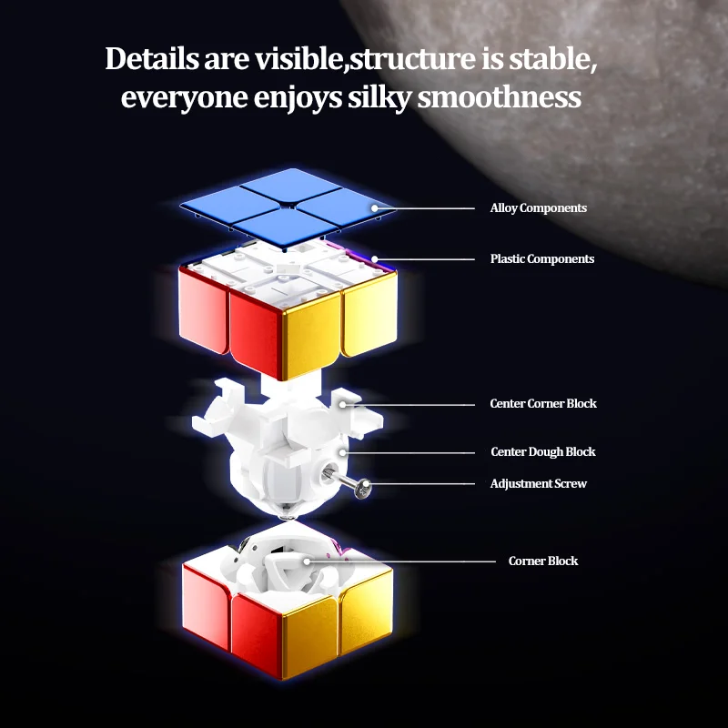 SENGSO Metal Speed 2x2 3x3 Alloy phantom colour Stickerless magnetic Magic Cube professional Competition kid educational toys