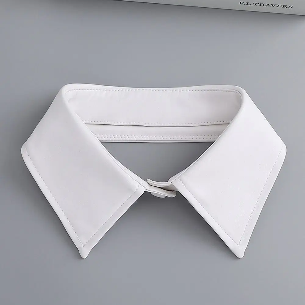 Gasa PU cuero cuello falso estilo coreano cuadrado desmontable camisa Colar decoración camisa cuello corbata suéter cuello falso señora