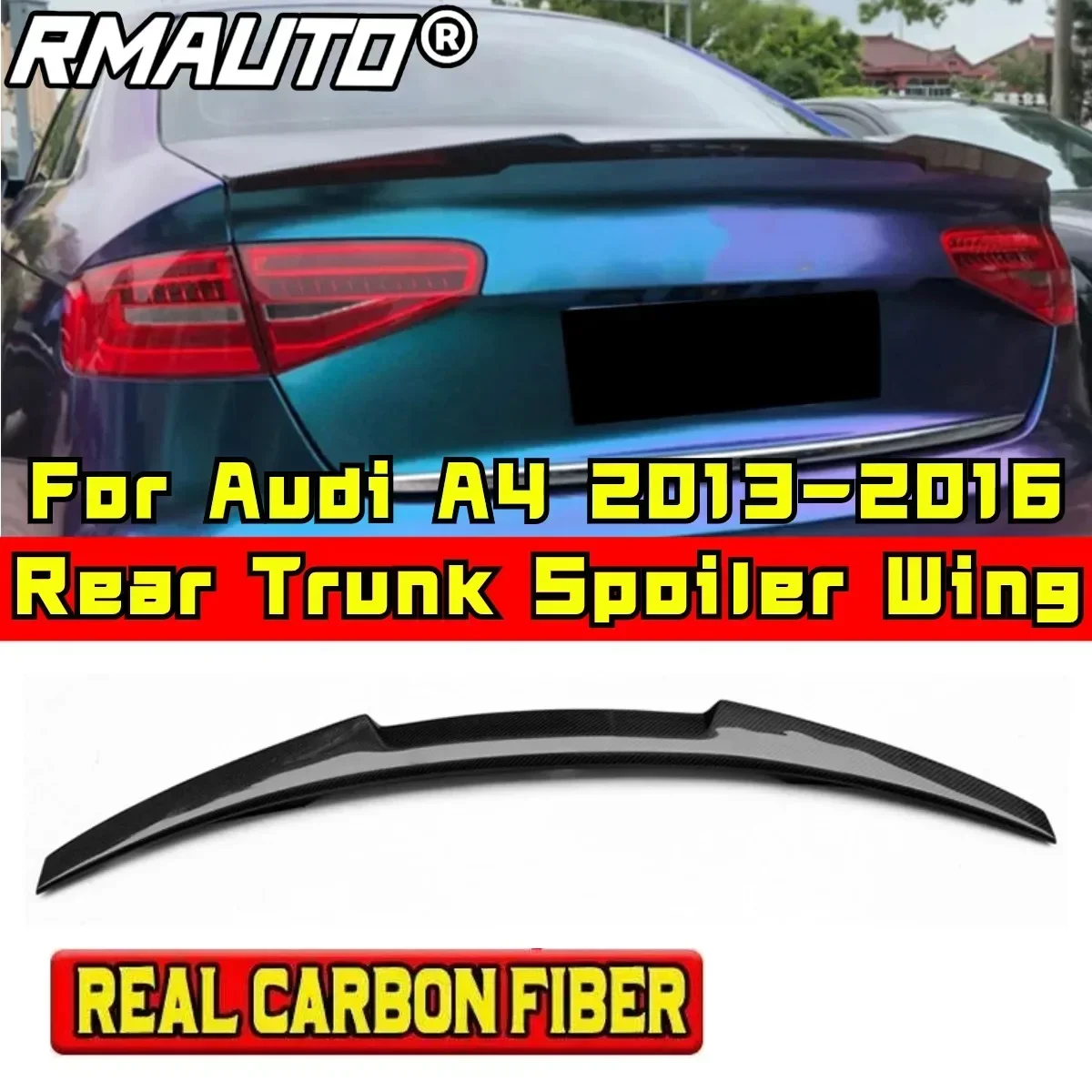 Car Rear Trunk Spoiler Body Kit Car Rear Spoiler Wing For Audi A4 S4 B8.5 2013-2016 Sedan 4 Door Rear Trunk Spoiler Tunning Part