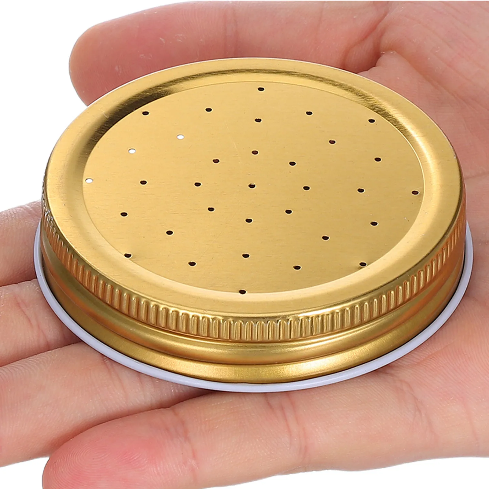 

6pcs Mason Jar Bee Feeder Lids, Regular Mouth Mason Jars Bee Feeder lid, Perforated Honeybee Waterer Cap Hive Beekeeping Tools
