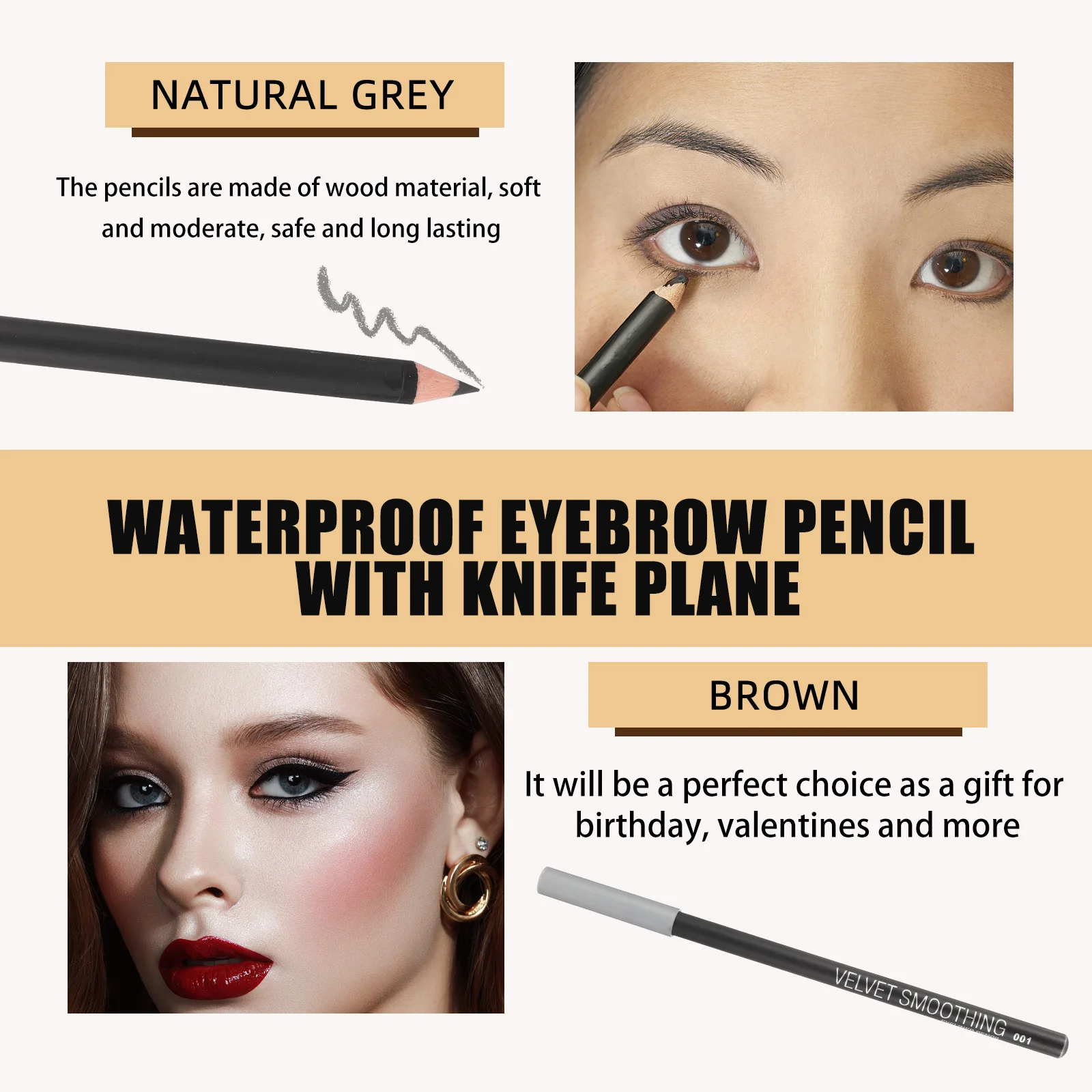 12 Pcs Black Eyeliner Pencils Waterproof Lining Highlight Makeup Accessory Girl