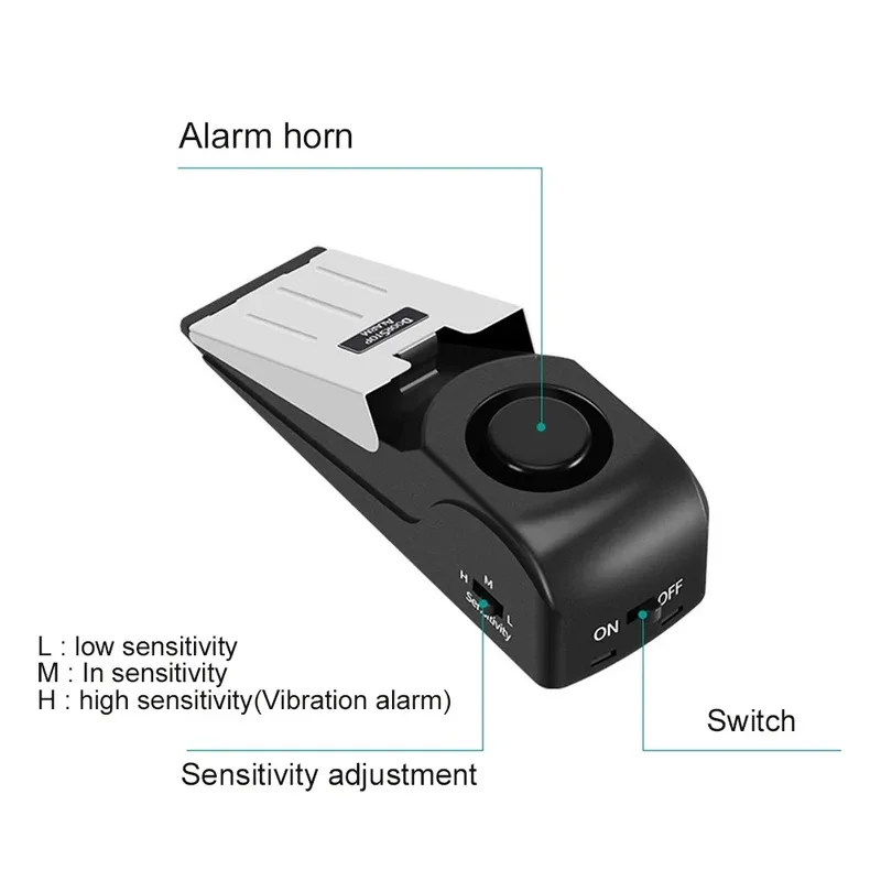 Smart Home Security Wedge Alarm Wireless Door Stop Alarm System Safety Anti-Theft Door Block Portable Stoppers Alarm view 5