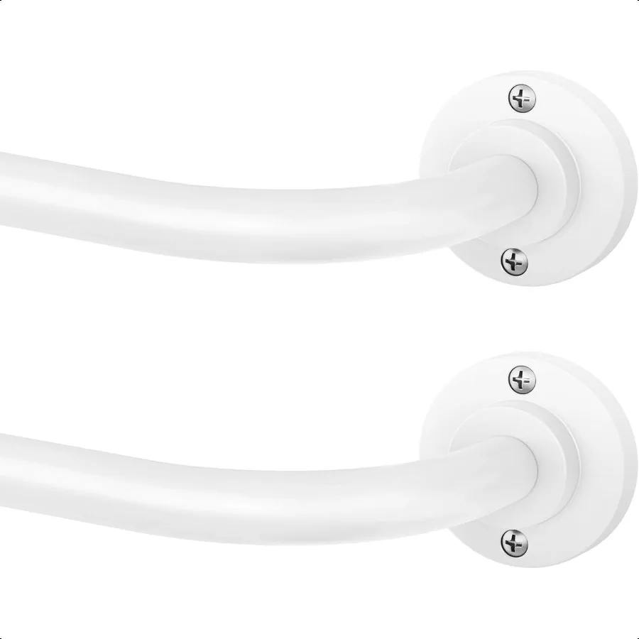 

HeiDear 2 Pack White Curtain Rod Modern Adjustable 5 8 Inch Wrap Around Window Rod for 2848 Inch Windows Sleek Curved Design He