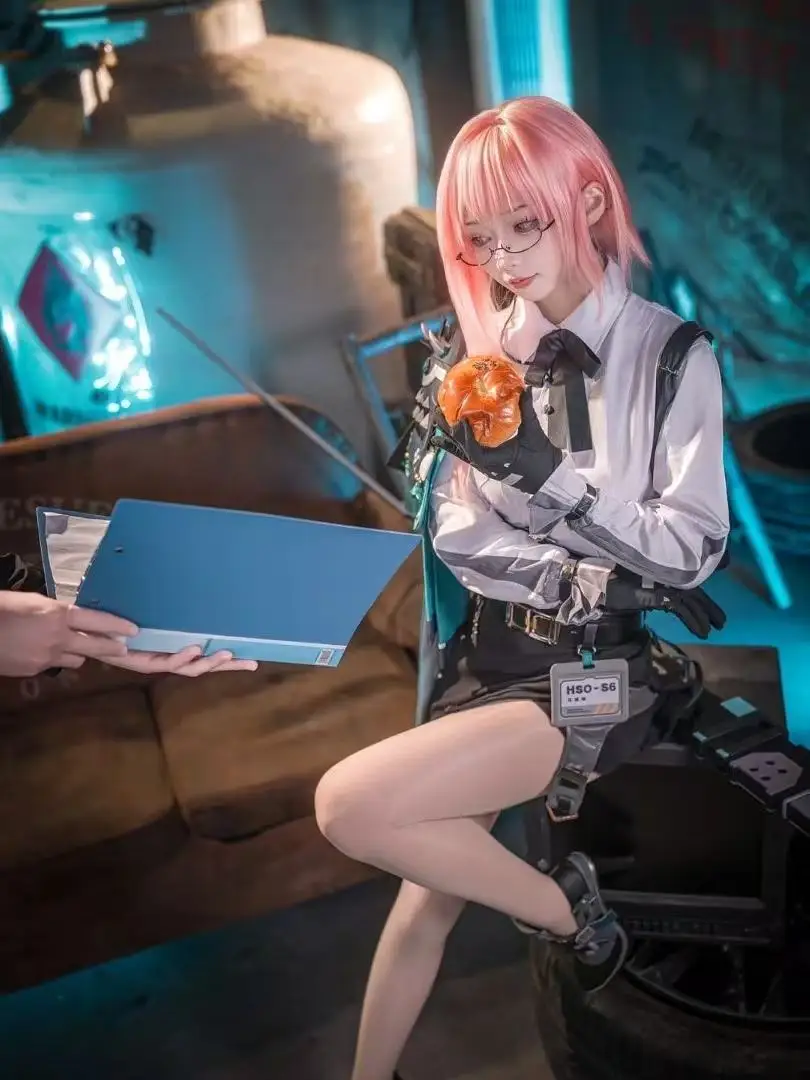 Tsukishiro Yanagi Cosplay Anime Spiel Zenless Zone Zero Cosplay Kostüm Rosa Langes Haar Rollenspiel Schuhe Halloween Zubehör