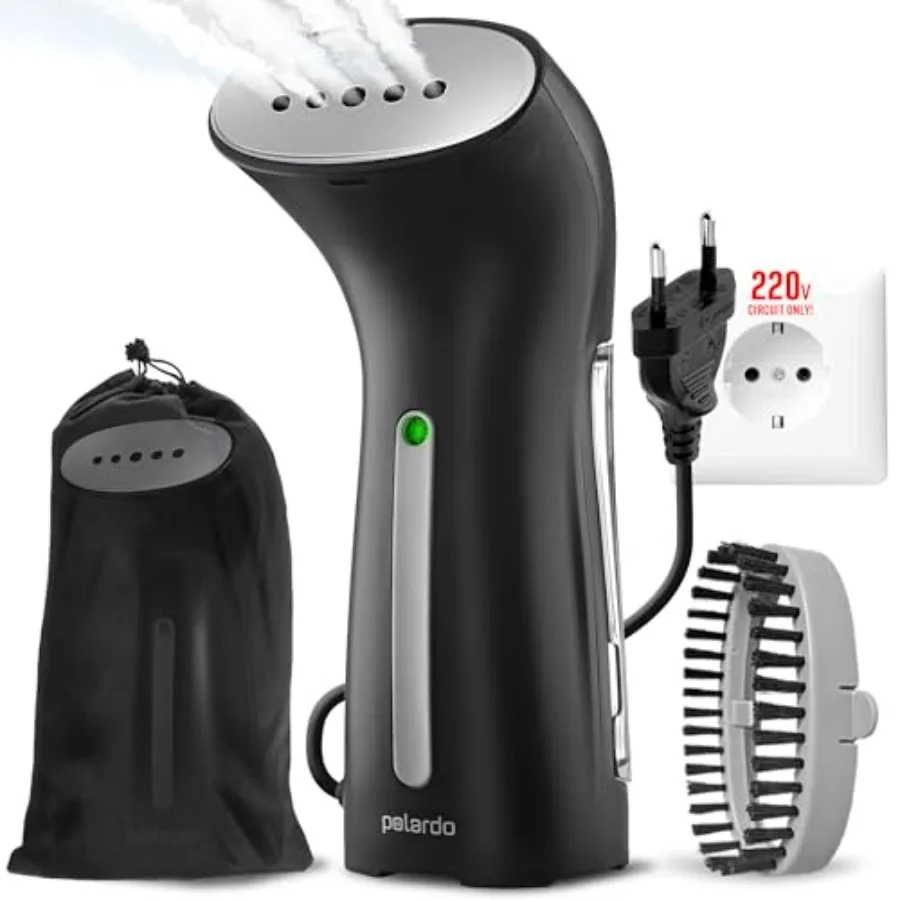 

Steamer for Clothes for Europe 220V Handheld Portable Travel Garment Steamer Metal Steam Head 25s Heat Up Pump System Mini Size