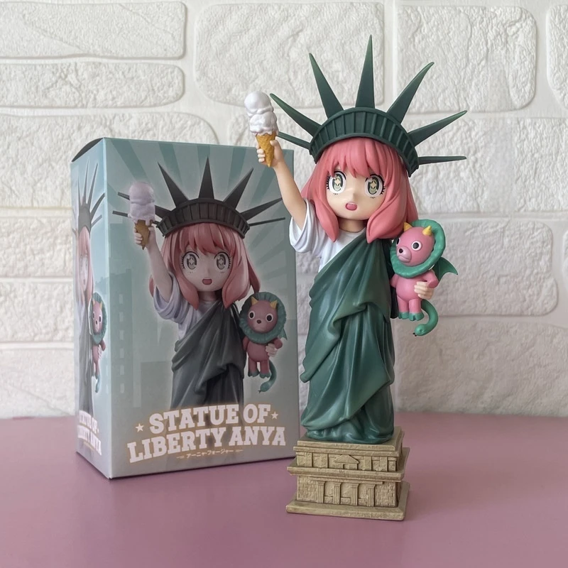 20cm Anime Spyxfamily Figures Lady Liberty Anya Forger Action Figure Pvc Model Statue Cute Collection Model Decoration Toys Gift