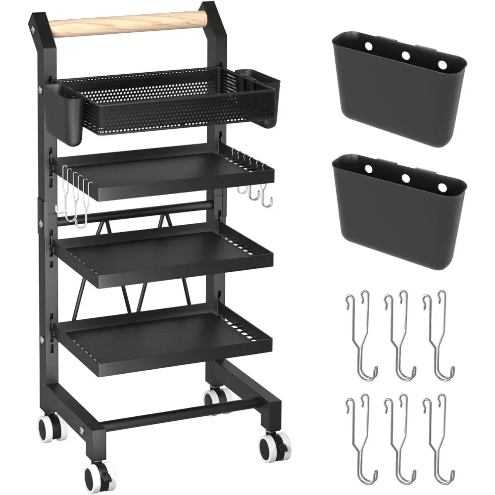 

This Salon Trolley Cart Is Great for Organization,and It’s Sturdy and Well Built! All Frame Is Durable Metal with Black Painting