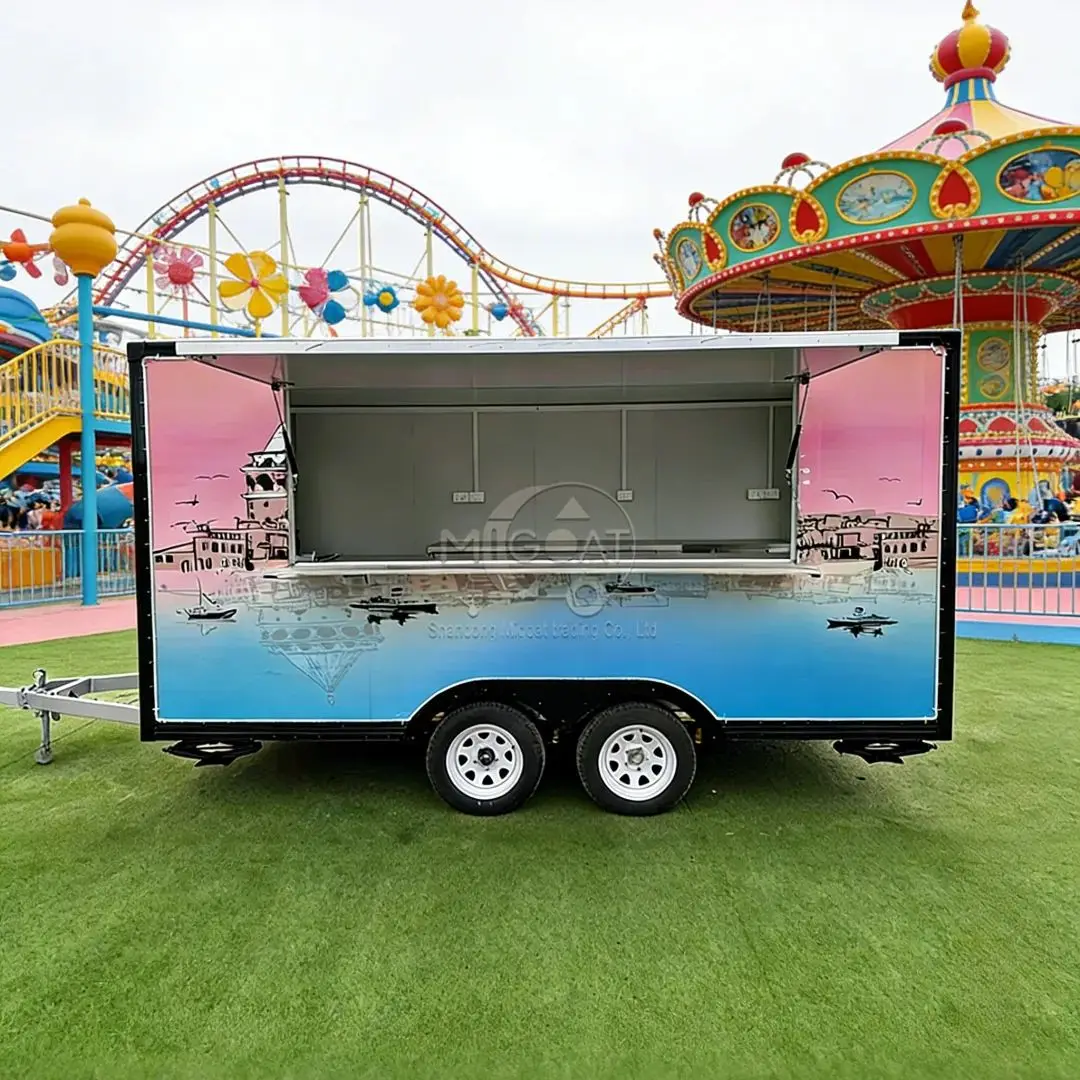 

Multifunctional Street Food Vending Trailer with Stainless Steel Kitchen for Coffee Ice Cream Snack Mobile Cart