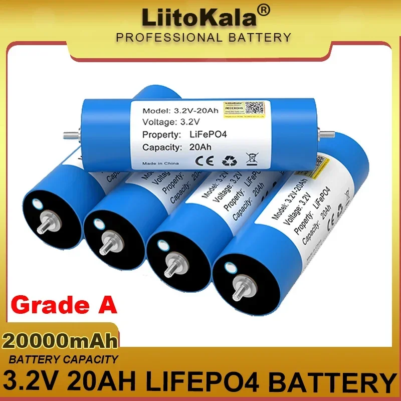 

LiitoKala 3.2V 20Ah Battery LiFePO4 phosphate Cell for 4S 12V 24V Motorcycle Car motor batteries Modification Grade A TAX FREE