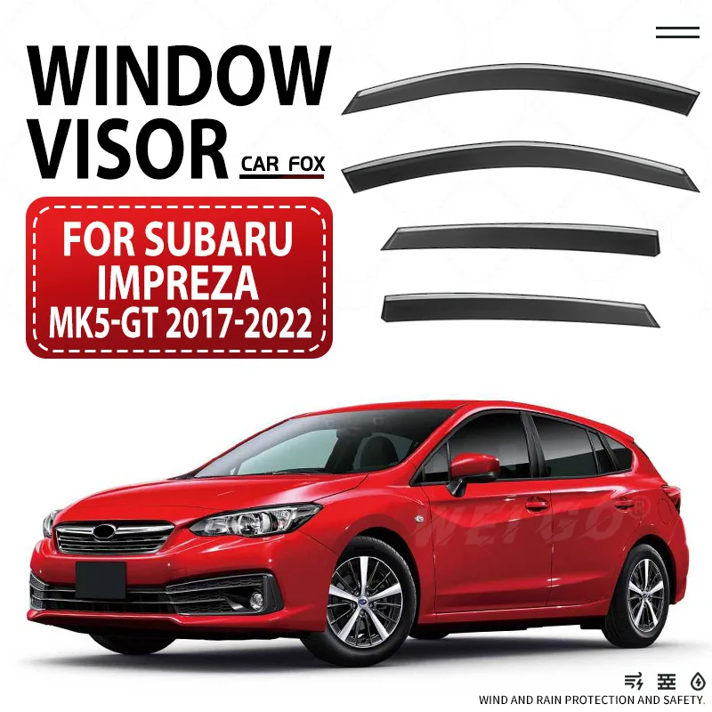 

4 шт. дефлекторы на окна автомобиля для Subaru Impreza Hatchback, защита от солнца и дождя, автоаксессуары 2012-2022