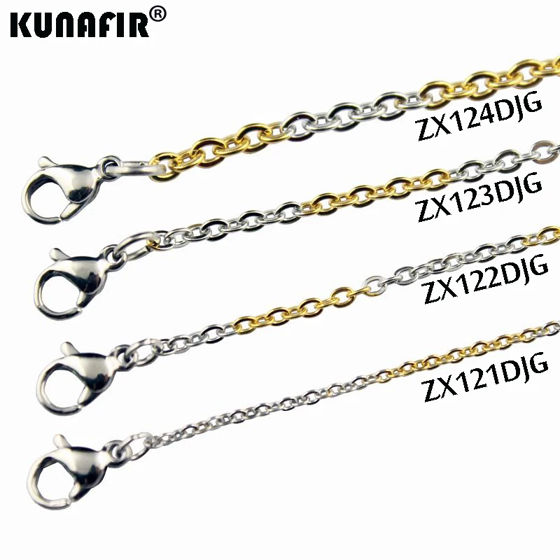 

Cross chain Golden color 1.5mm-3.0mm Stainless steel Necklace welding fashion Chain women lady jewelry ZX121DJG