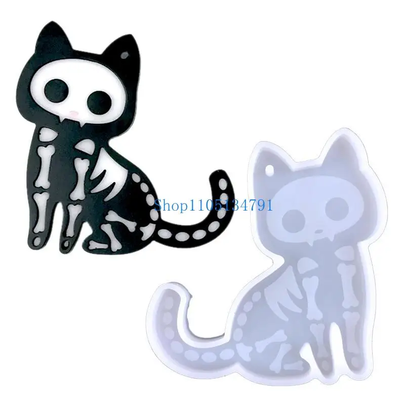 

98km Five Syles Kitten Keychain Epoxy Resin Decorative Mold with Hole Pendant Mold