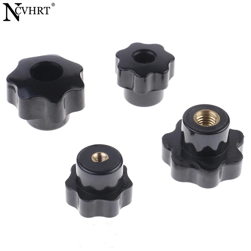 Plastic M4/M5/M6/M8 Female Thread Seven Star Shaped Head Clamping Nuts Knob