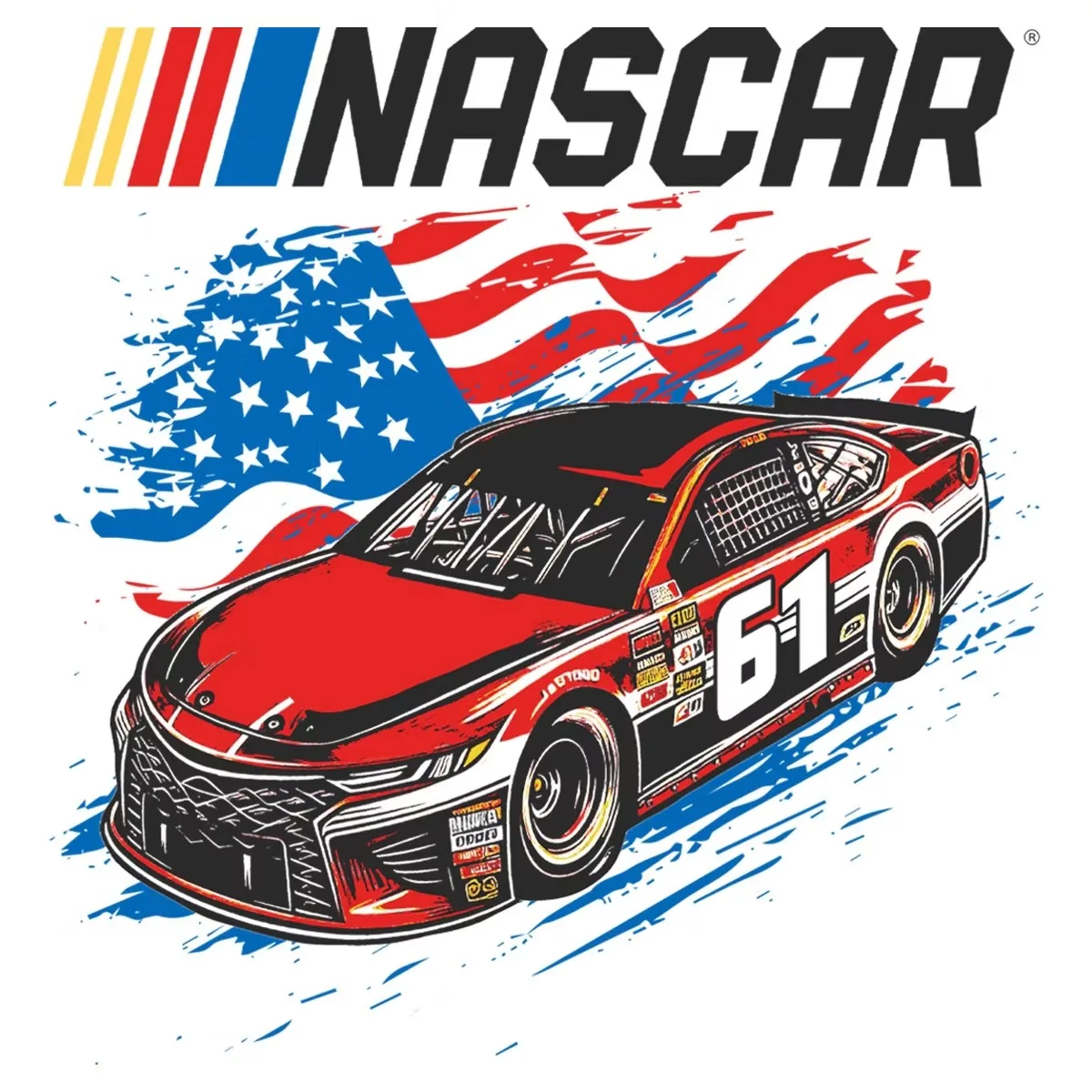 NASCAR American Racing Car 61 Graphic T-Shirt Cotton Men Women Streetwear Tee