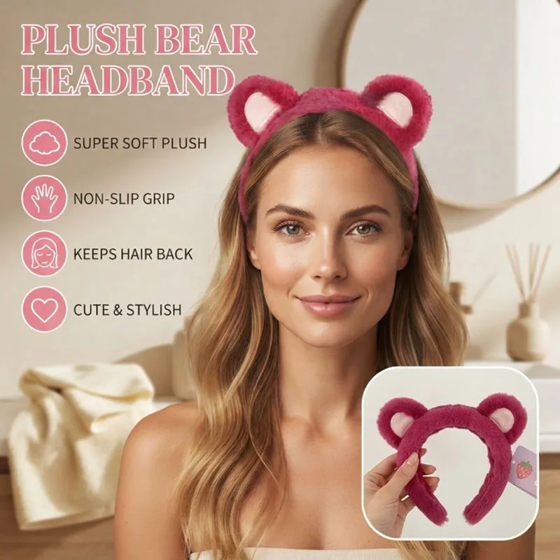 Luxury Velvet Anti-Slip Headband for Women, Fluffy Hair Band for Face Cleansing Skincare, Warm Winter Trendy Fashion Gift