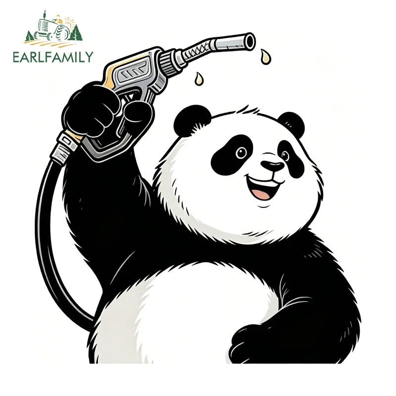 EARLFAMILY Panda Princess Car Sticker Amusing Animal Decal Graffiti Luggage Trolley Travel Bag Laptop Stickers Guitar Skateboard